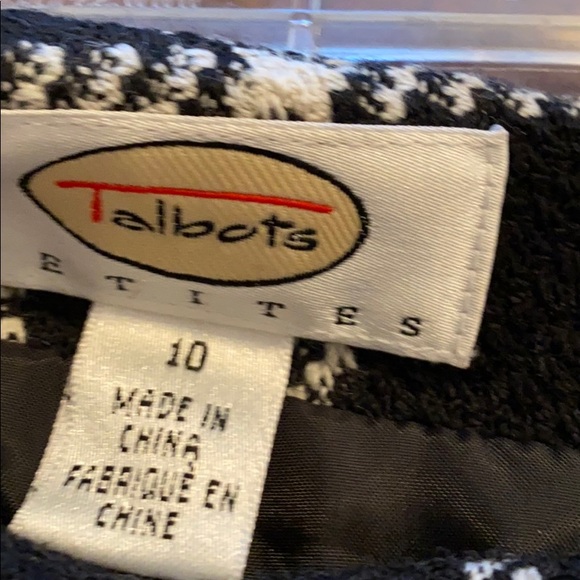 Talbots 10 checked houndstooth print wool skirt - Picture 2 of 7